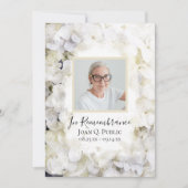 White Hydrangeas Waterverf Death Jubileum Kaart (Voorkant)