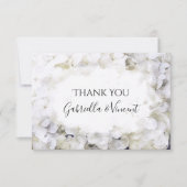 White Hydrangeas Waterverf Weddenschap Bedankkaart (Voorkant)