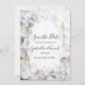 White Hydrangeas Waterverf Wedding Save the Date (Voorkant)