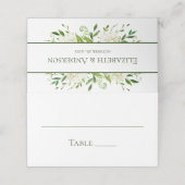 White Hydrangeas Wedding Plaatskaartje (Buitenkant ongevouwen)