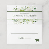 White Hydrangeas Wedding Plaatskaartje (Buitenkant ongevouwen)