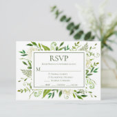 White Hydrangeas Wedding RSVP Kaartje (Staand voorkant)