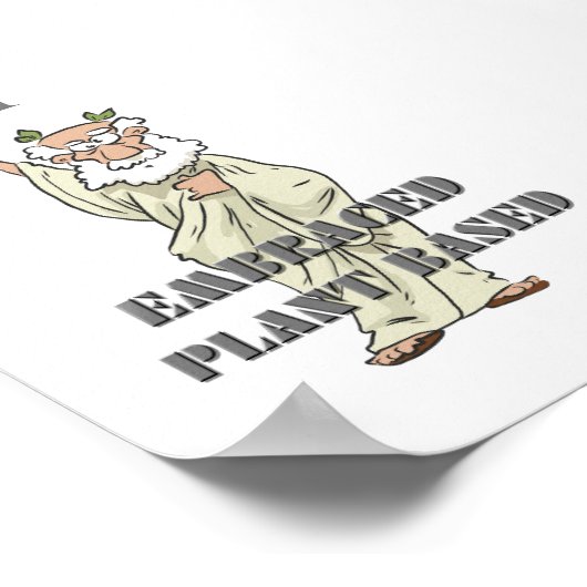 White "I Embraed Plant Based" Vegan Poster (Hoek)