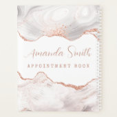 White I Rose Gold Glitter Agate Appointment Book Planner (Achterkant)
