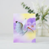 White Ibis and Pansies Briefkaart (Staand voorkant)