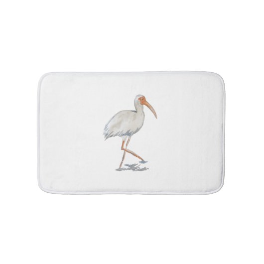 White Ibis Beach Coastal Bird Painting Badmat (Voorkant)