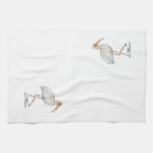 White Ibis Bird Painting Art Kitchen Kitchen Towel Theedoek (Horizontaal)