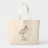 White Ibis Bird Painting Beach Art Grote Tote Bag (Voorkant)