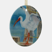 White Ibis door Peggy Allen Keramisch Ornament (Rechts)