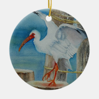 White Ibis door Peggy Allen Keramisch Ornament
