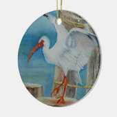 White Ibis door Peggy Allen Keramisch Ornament (Links)