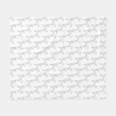 White Ibizan Hound Smooth Coat Cartoon Dog Patroon Fleece Deken (Voorkant (Horizontaal))