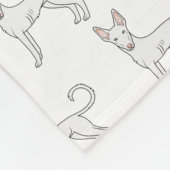 White Ibizan Hound Smooth Coat Cartoon Dog Patroon Fleece Deken (Hoek)