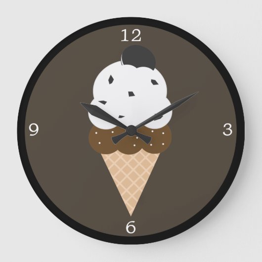 White Ice Cream Cone Grote Klok (Voorkant)