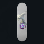 White Ice Dragon met Magical Sphere Persoonlijk Skateboard<br><div class="desc">Dit ontwerp kan worden gepersonaliseerd door de aanpassingsoptie te kiezen om tekst toe te voegen of andere veranderingen aan te brengen. Als dit product de optie heeft om het ontwerp naar een ander object over te brengen, moet u het ontwerp zo nodig aanpassen. Neem contact met me op colorflowcreations@gmail.com als...</div>