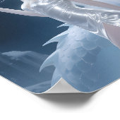 White Ice Dragon Queen Fantasy Silver Blue Poster (Hoek)