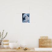 White Ice Dragon Queen Fantasy Silver Blue Poster (Keuken)