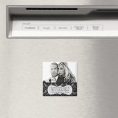 White Ice Lavish Damask Save the Date Magnet (Insitu (Vaatwasser))