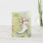 White Ice Schaats Kerst Kaart (Voorkant)