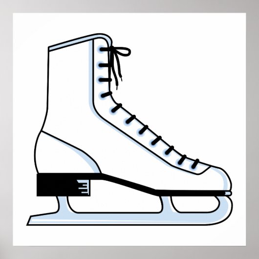 white ice schaats vectorafbeelding poster (Voorkant)