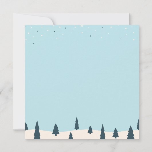 White Ice Skating Birthday Party Snow Invitation Kaart (Achterkant)