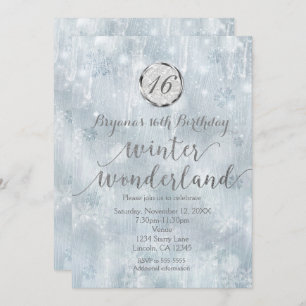 White Ice Snowflakes Winter Wonderland Invitaties Kaart