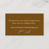 White Icking on Chocolate Wedding Website Card Informatiekaartje (Achterkant)