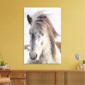 White IJslands Horse Headshot Canvas Afdruk (Insitu (Woonkamer))