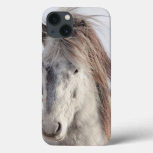 White IJslands Horse Headshot Case-Mate iPhone Case