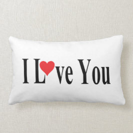 White Ik hou van je Kussen