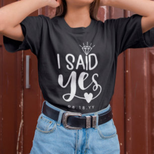 White Ik zei ja Diamond & Heart Add Date T-shirt