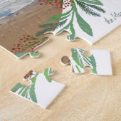 White Illustrated Leaf Wreath Foto Frame Legpuzzel (Zijkant)