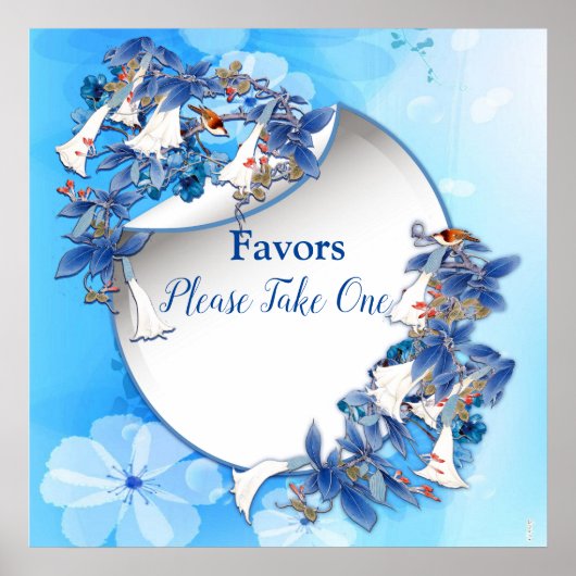 White Illustrated Waterverf Moonflower Favors Poster (Voorkant)