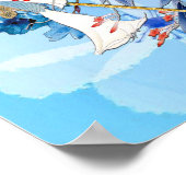 White Illustrated Waterverf Moonflower Guest Book Poster (Hoek)