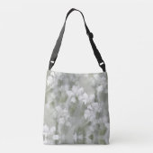 White Impressionist Botanical Art met naam Crossbody Tas (Achterkant)