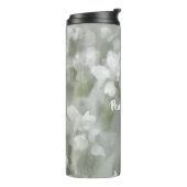 White Impressionist Botanical Art met naam Thermosbeker (Gedraaid links)