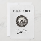 White India Passport bruiloft uitnodiging (Achterkant)