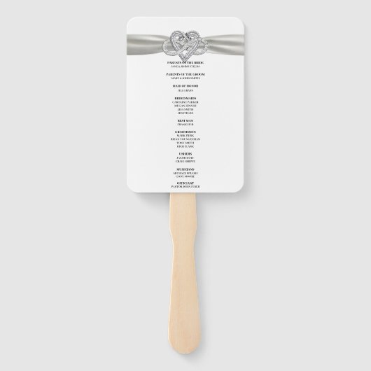 White Infinity Heart Trouwprogramma Fans Handwaaier (Achterkant)