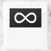 White Infinity-symbool Rechthoekige Sticker (Tas)