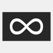 White Infinity-symbool Rechthoekige Sticker (Voorkant)