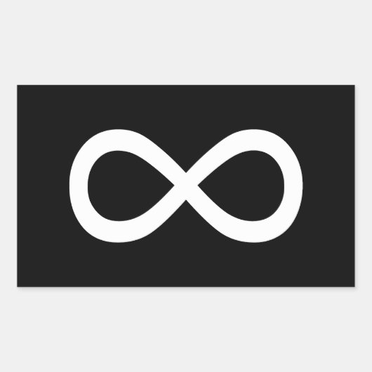 White Infinity-symbool Rechthoekige Sticker (Voorkant)