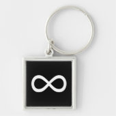 White Infinity-symbool Sleutelhanger (Voorkant)
