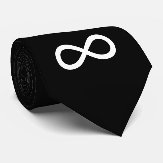 White Infinity-symbool Stropdas (Opgerold)