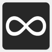 White Infinity-symbool Vierkante Sticker (Voorkant)