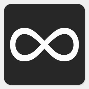 White Infinity-symbool Vierkante Sticker