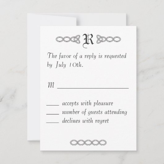 White Infinity Wedding RSVP Kaartje (Voorkant)