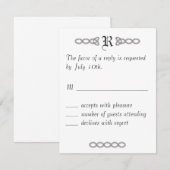 White Infinity Wedding RSVP Kaartje (Voorkant / Achterkant)