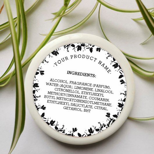White Ingredients Product Label Candle | Zeep