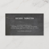 White Ink Blot Circle Logo op zwart schoolbord Visitekaartje (Achterkant)