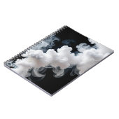 White Ink Swirl on Black Abstract Notebook Notitieboek (Linkerzijde)